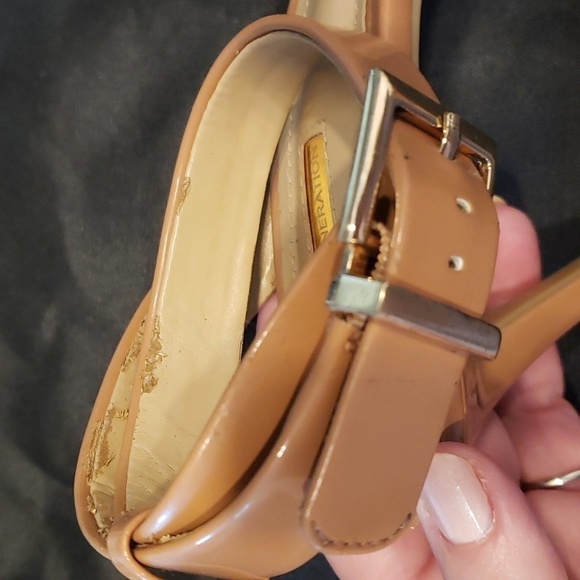 BCBGeneration Beige patent ankle strap sandal - Picture 6 of 12